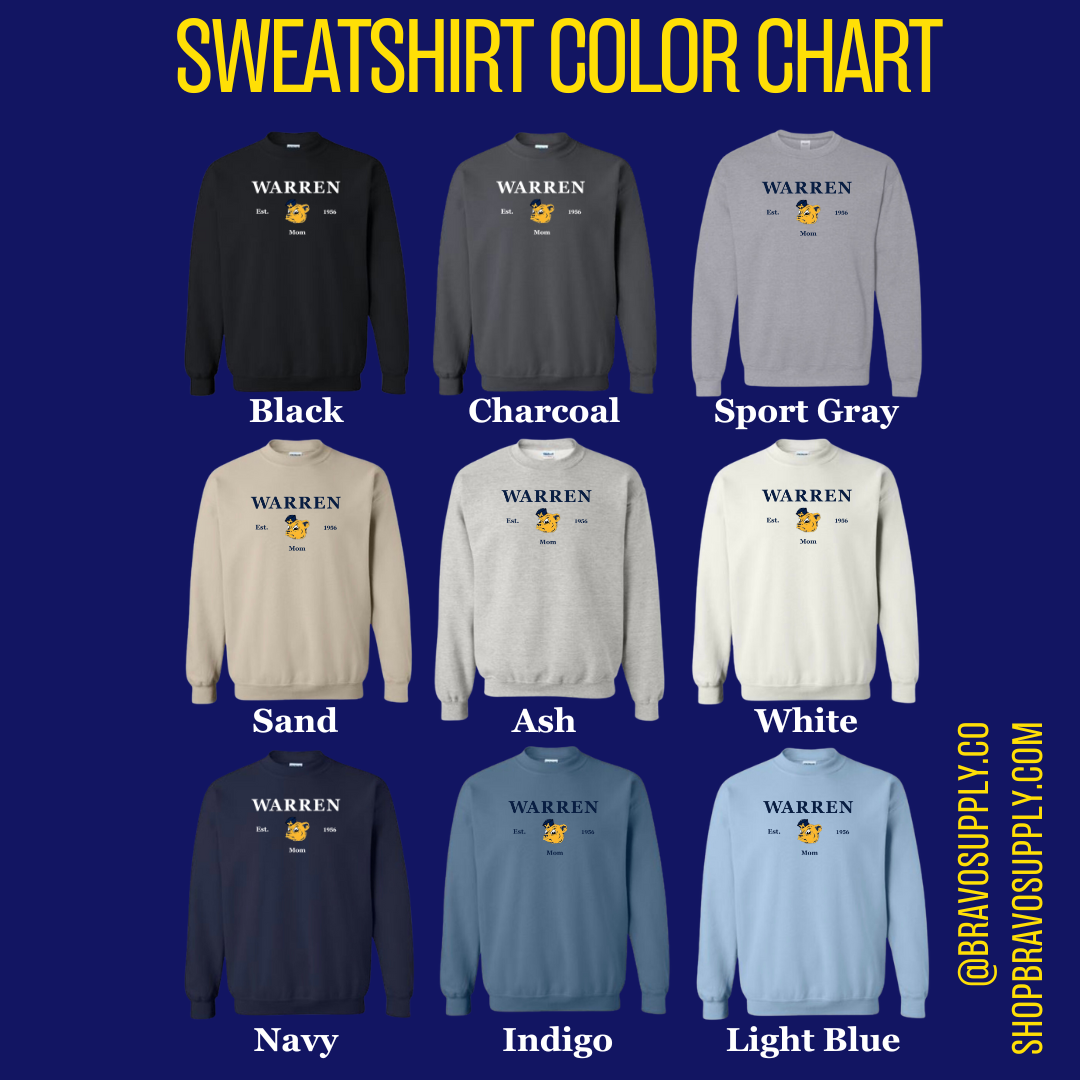 Custom family member Warren embroidered sweatshirt