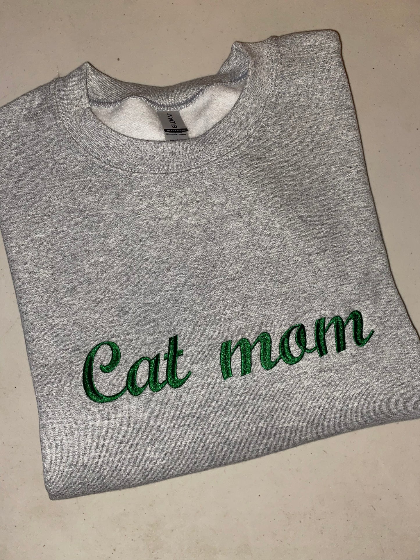 Cat mom embroidered sweatshirt
