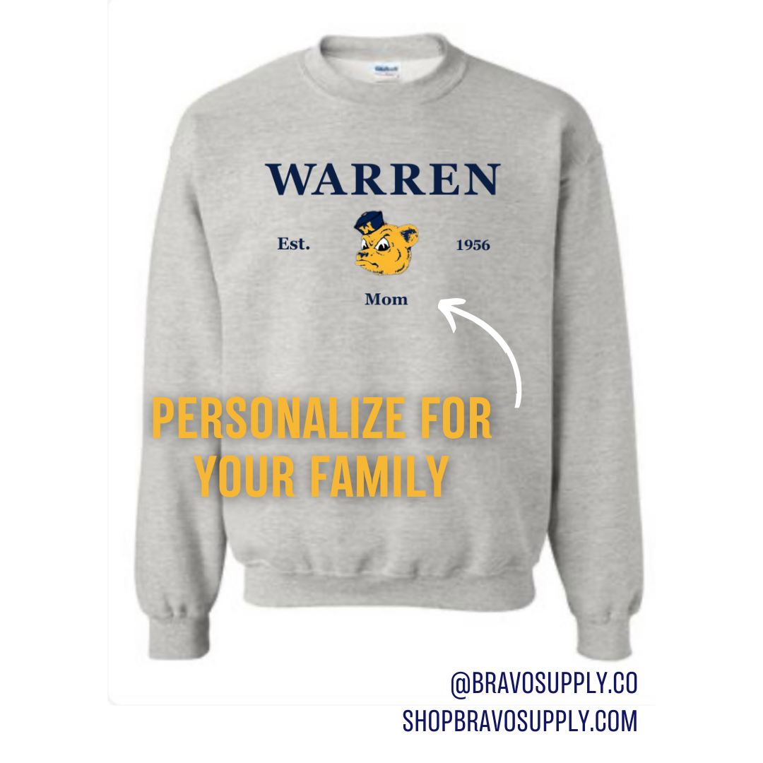 Custom family member Warren embroidered sweatshirt