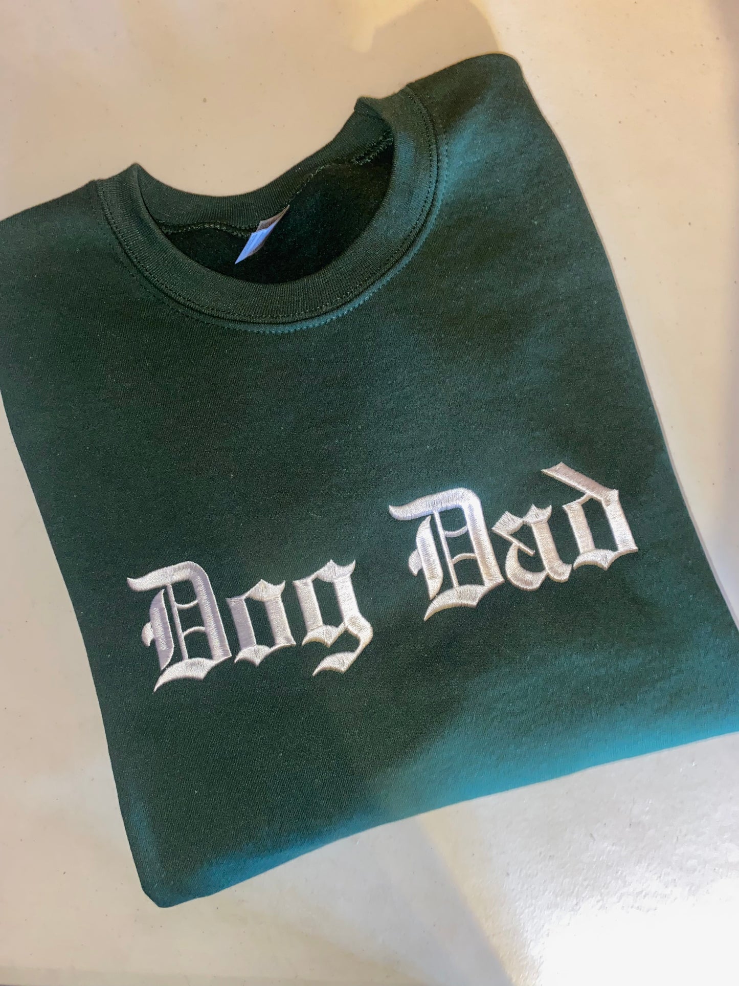Dog dad old english embroidered sweatshirt