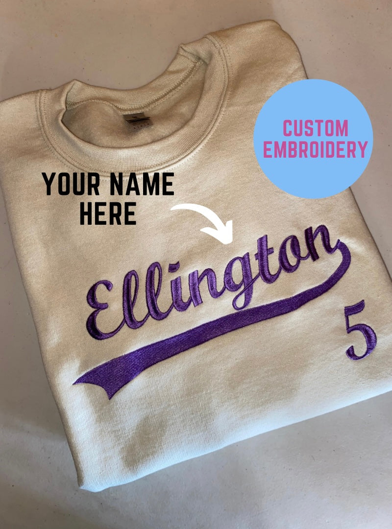 Custom baseball embroidered sweatshirt