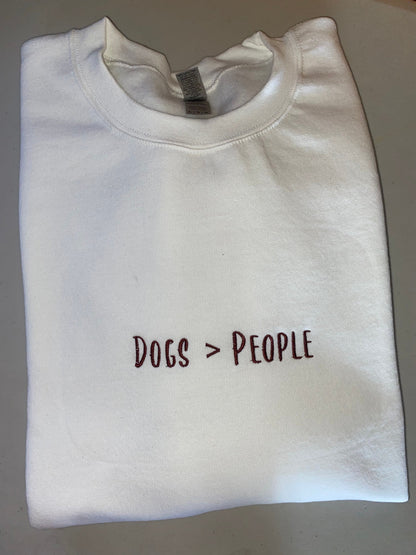 Dogs over people embroidered sweatshirt