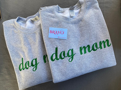 Dog mom embroidered sweatshirt